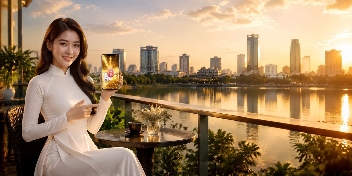 Người phụ nữ Hà Nội mặc áo dài tra cứu thông tin hỗ trợ trực tuyến trên điện thoại