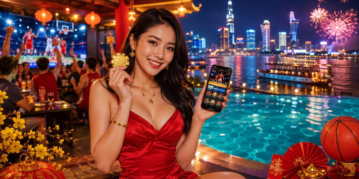 Không khí lễ hội Tết tại miền Tây Nam Bộ với màn hình theo dõi cược bóng rổ trực tuyến
