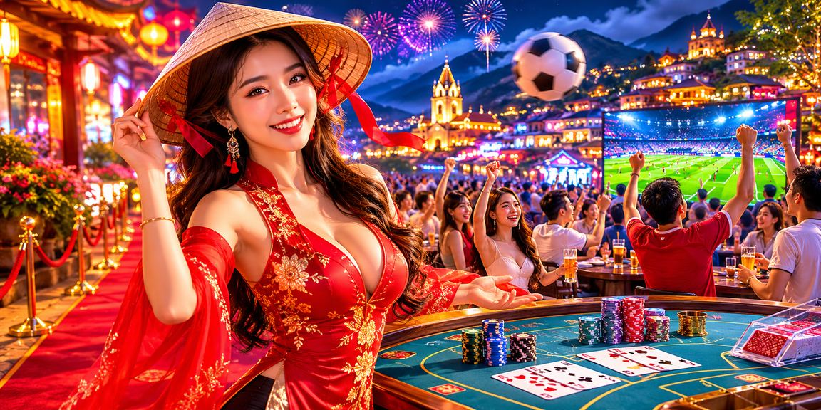 Người phụ nữ đội nón lá tại Sapa chơi baccarat trực tuyến trên máy tính bảng giữa thiên nhiên